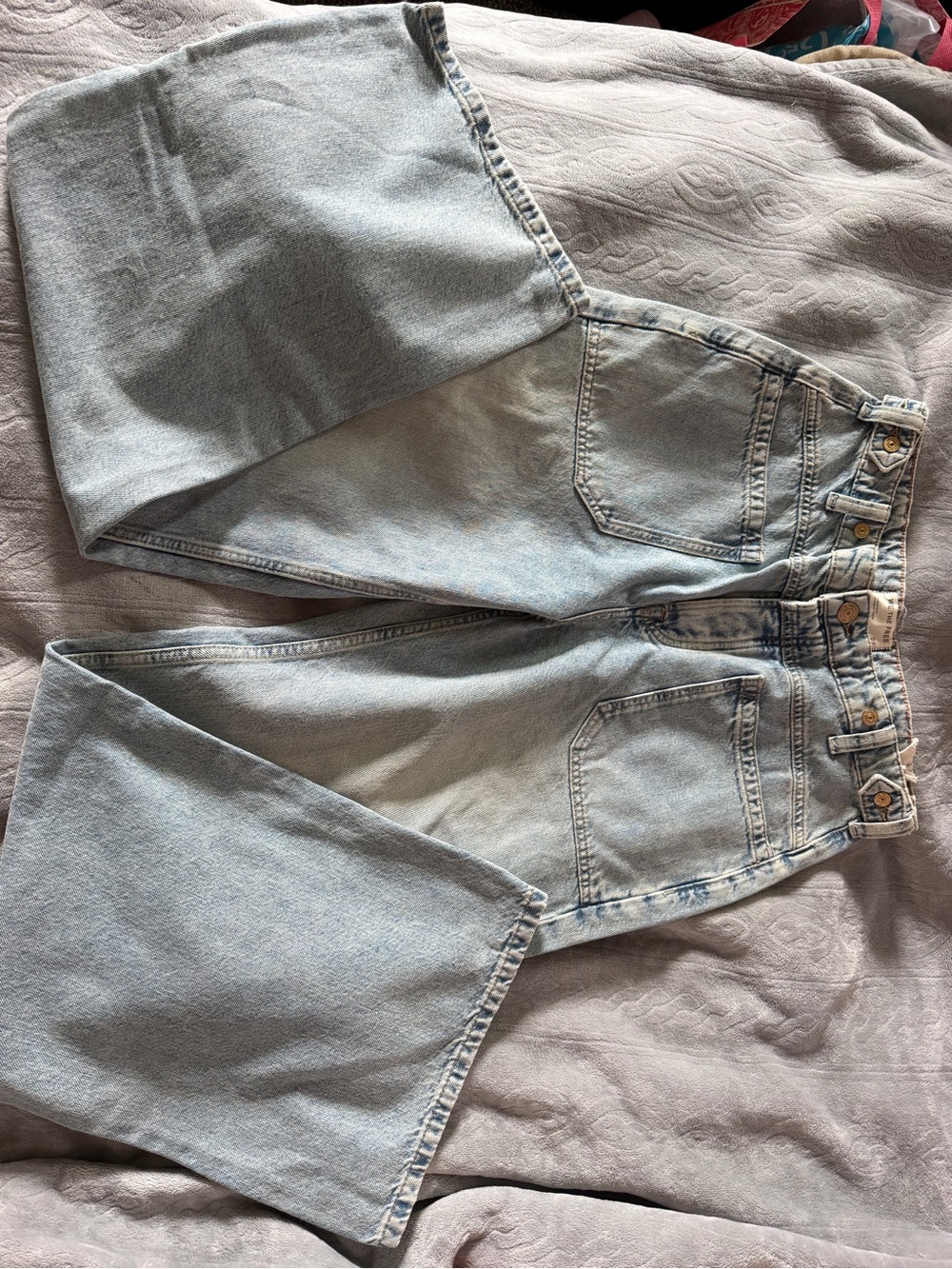 FP Movement by Free People Light Blue High-Rise Wide Leg Jeans